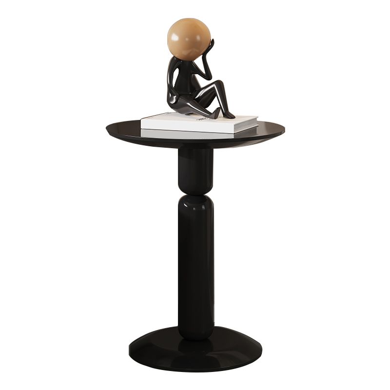 Round Pedestal End Table Modern Wood Side End Table for Living Room