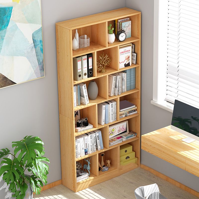 Closed Wood Bookcase Modern Minimalist Home Living Room Standard Bookshelf