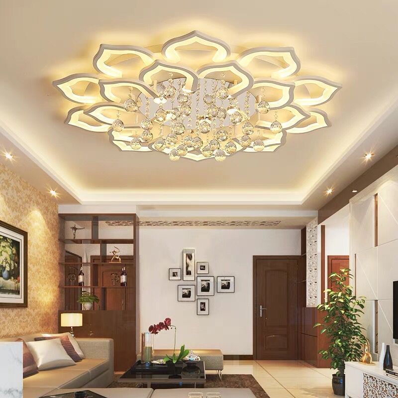 Bloemvorm LED kristallen plafondlamp moderne acryl inbouw voor woonkamer