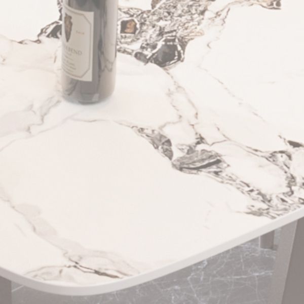 5/7 Pieces Glam Sintered Stone Top White Dining Set for Home