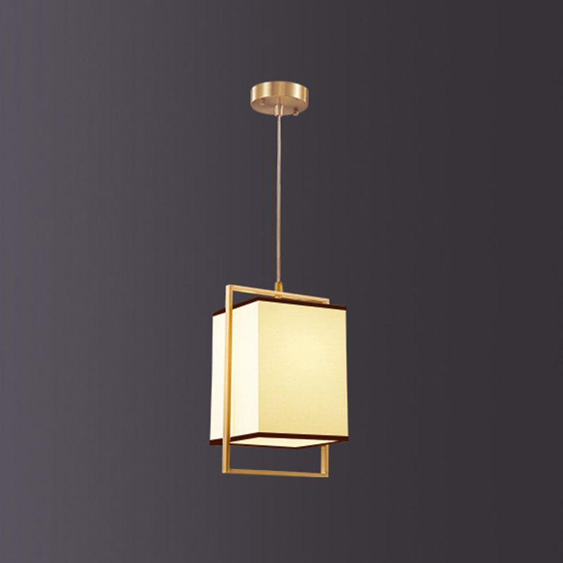 Minimalistische rechteckige Pendelleuchte Lampenmaterial 1 Kopf Diner hängende Licht mit Rahmen in Gold
