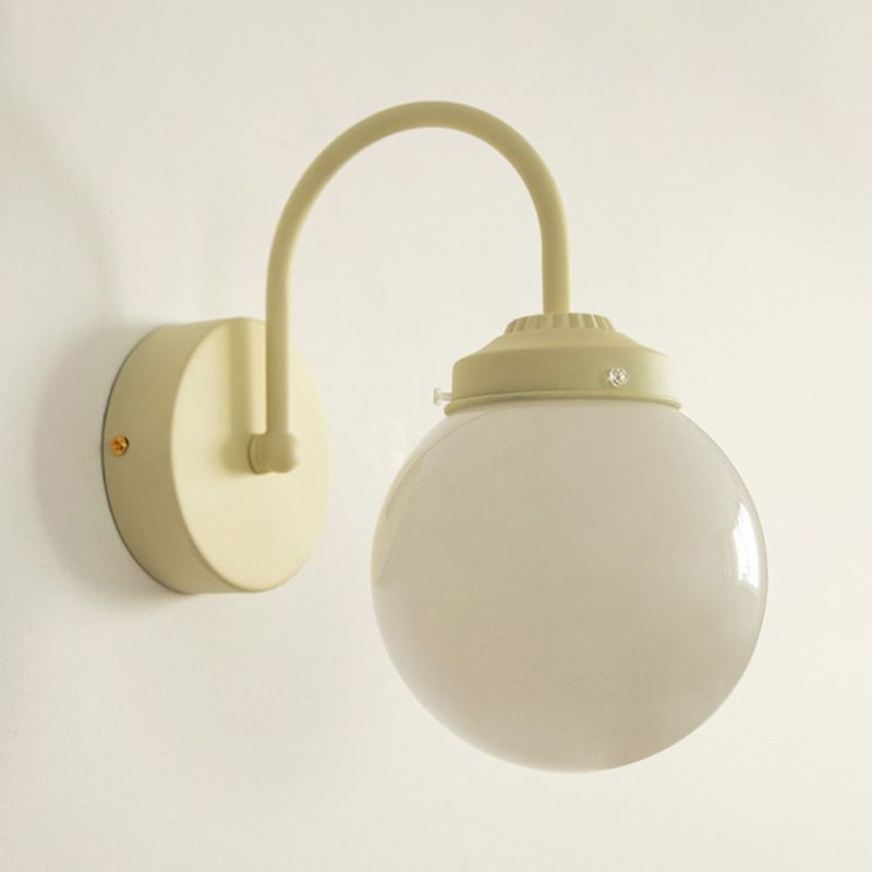 Household Wall Light Fixture Metallic Wall Light Sconce with Glass Shade for Bedroom