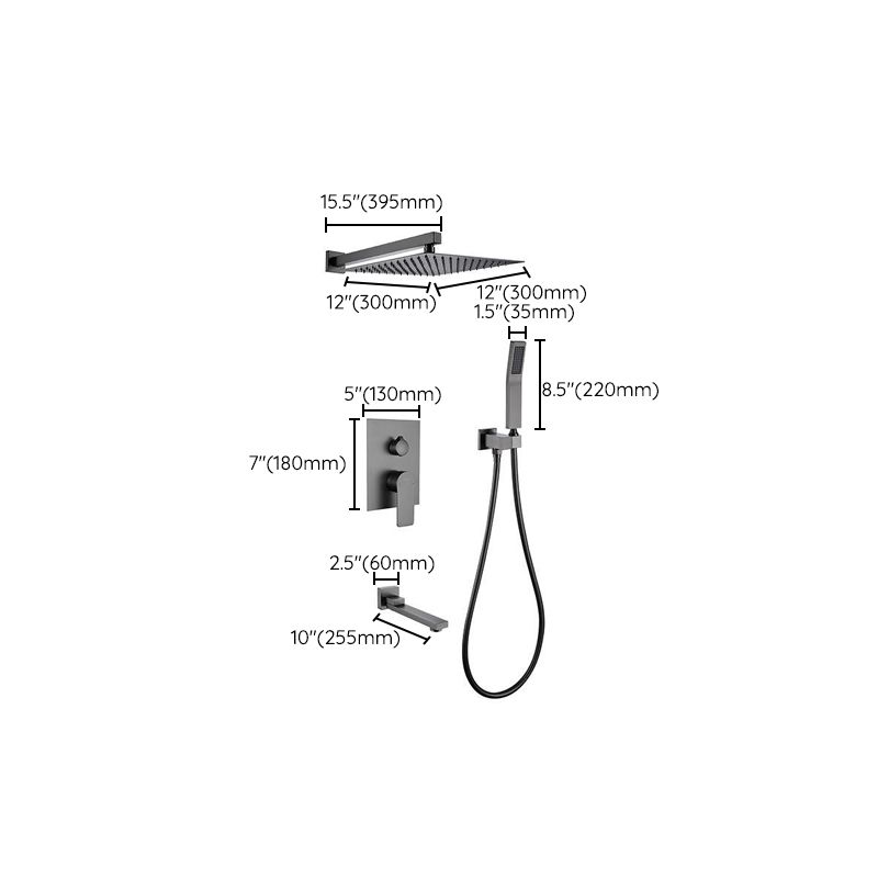 Modern Shower Trim Brass Handheld Shower Head Ceiling Mounted Shower System