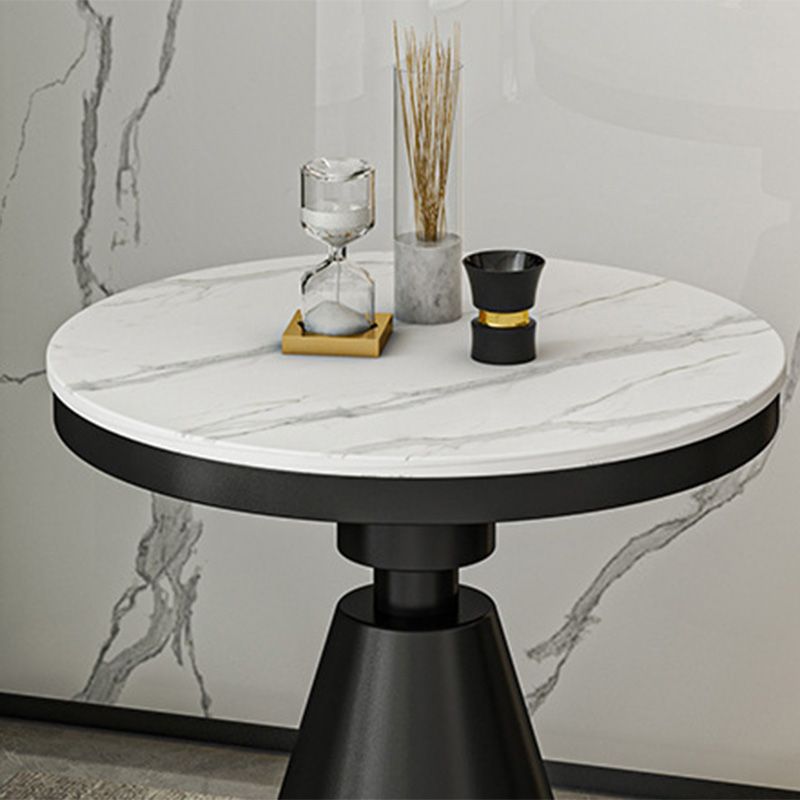 22.44" Tall Contemporary Style Side End Table Metal Pedestal Round Sofa Side Accent Table