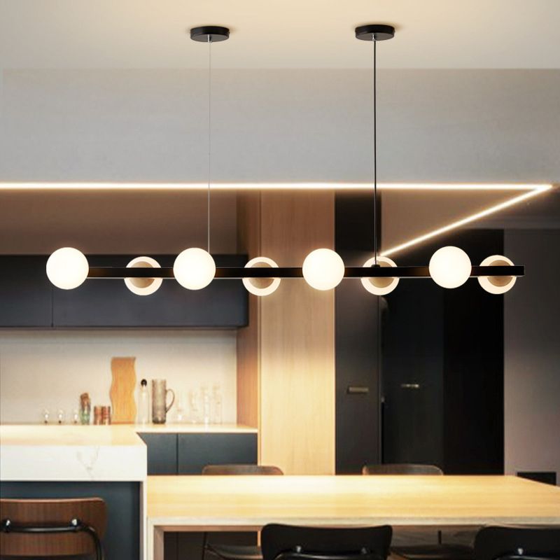 Black Kitchen Island Lighting Industrial Globe Shaded Ceiling Light for Home