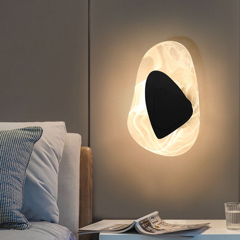 Geometric Shape Metal Vanity Lamp Modern Style 1 Light Vanity Light Fixture in Black