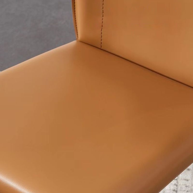 Faux Leather Dining Chair Modern Style Wingback Armless Chair