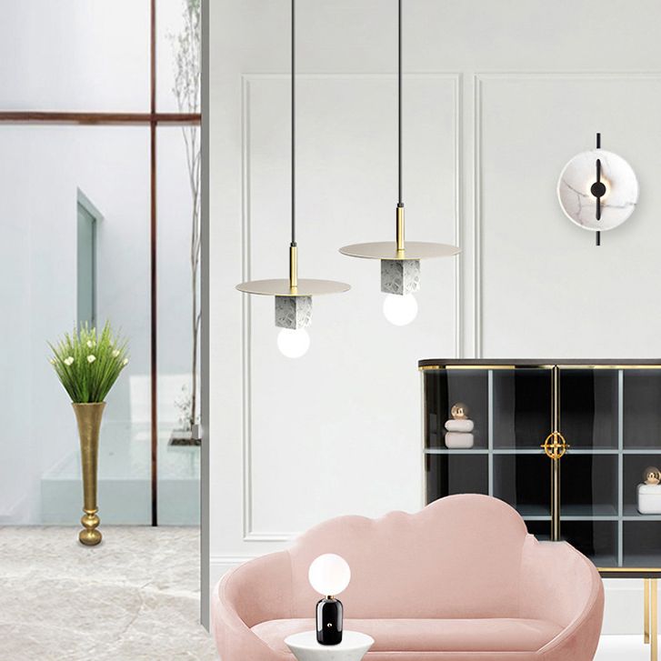 Pendant de style moderne Light Nordic Style Stone Cube suspendu pour le chevet