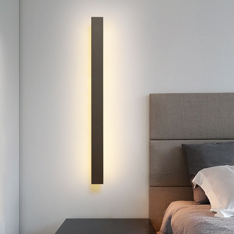 Muro di tonalità lineare Luce moderna MODER SEMPLICE 1 Fun a supporto per la parete della testa in nero