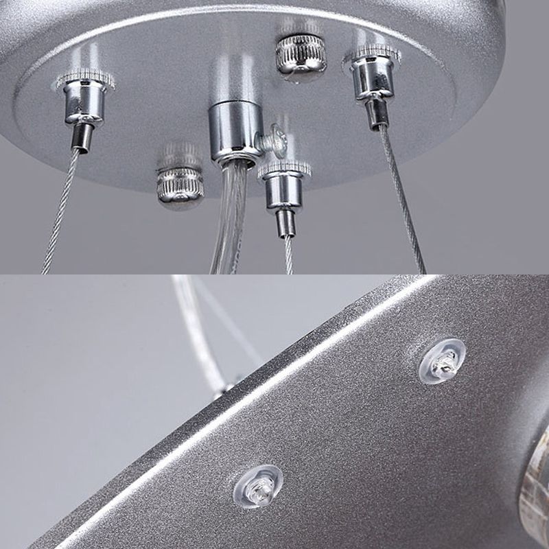 Moderne stijl Blue Kroonluchter UFO Six Lights Metal Pendant Lamp voor kinderslaapkamer