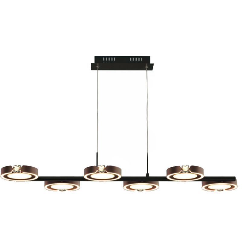 Nordic Metal Island Light 6 Lights Island Colgante con cristal para el comedor