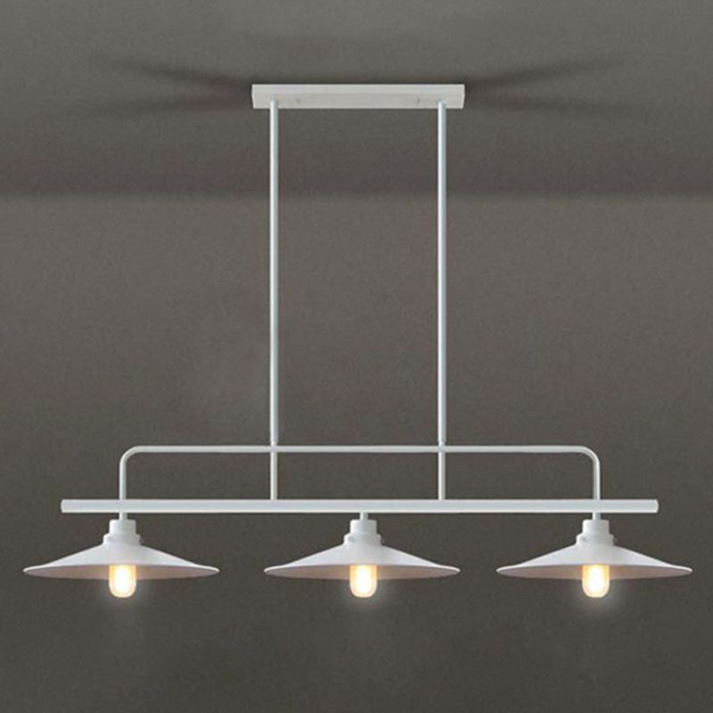 Luz colgante de isla de hierro forjado en la luz de techo interior geométrica de estilo industrial con marco de hierro