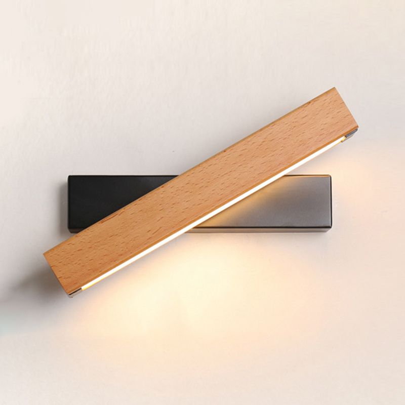 Luz de pared de madera de forma cuadrada estilo moderno 1 luz de montaje de pared ligera