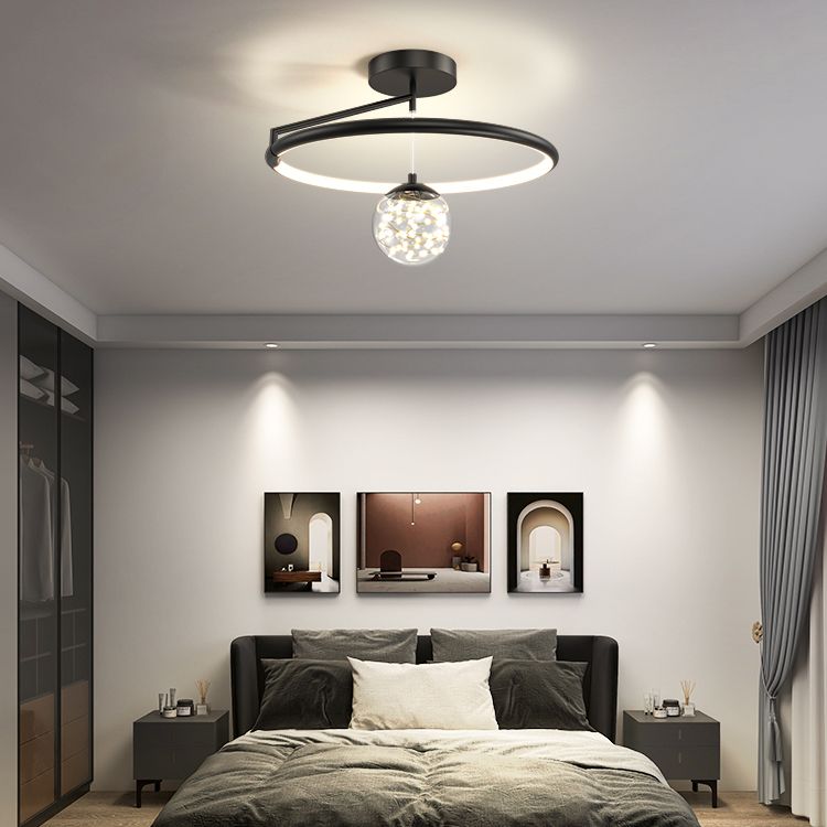2- Light Spherical Ceiling Lamp Modern Style Glass Ceiling Lighting for Living Room