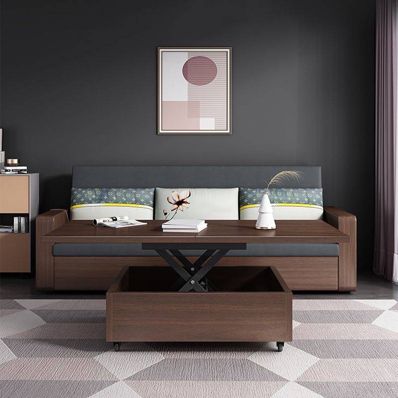 31" Wide Contemporary Sleeper Sofa Futon Gray Pillow Included Sleeper Sofa