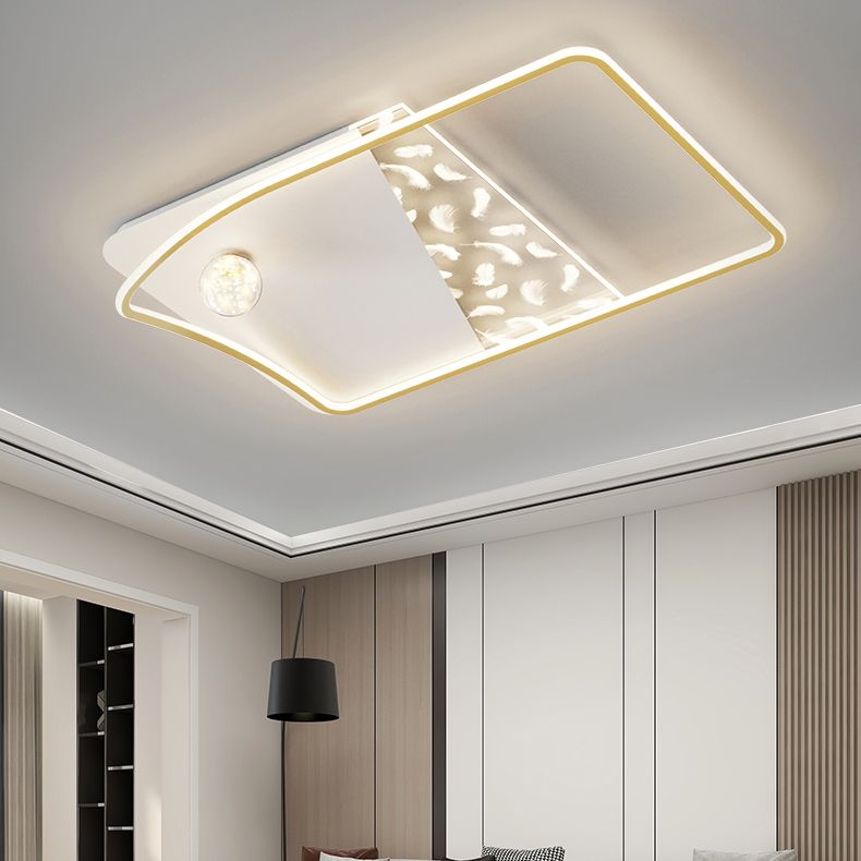 Lámpara de techo LED de líneas, lámpara empotrada de estilo moderno para sala de estar y comedor