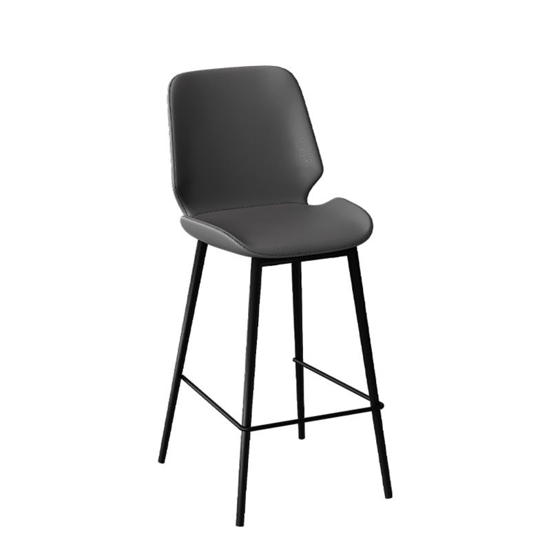 Scandinavian Bucket Counter & Bar Stool Footrest Leather Indoor Counter Stool