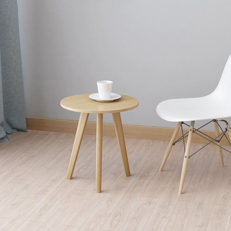 Contemporary Style Side End Table Wooden 3 Legs Round Sofa Side Accent Table