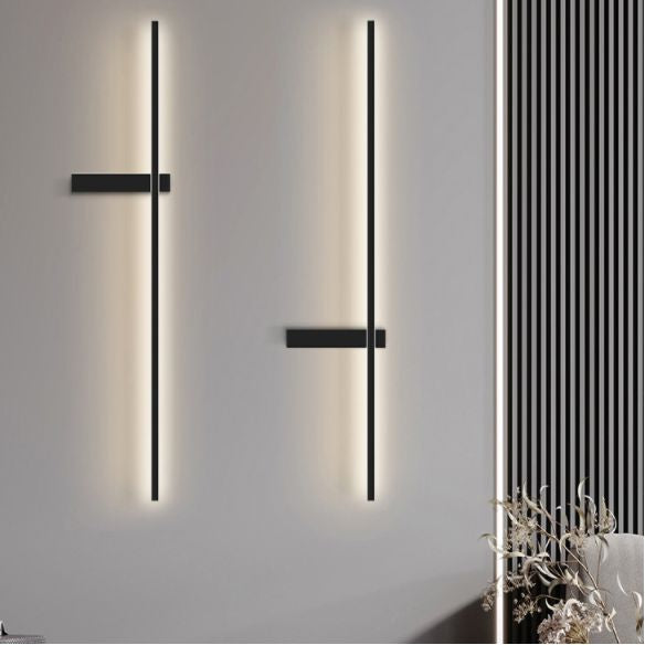 Moderno Minimalista Estilo lineal Luz montado en la pared lineal Ideas de iluminación de pared acrílica para sala de estar