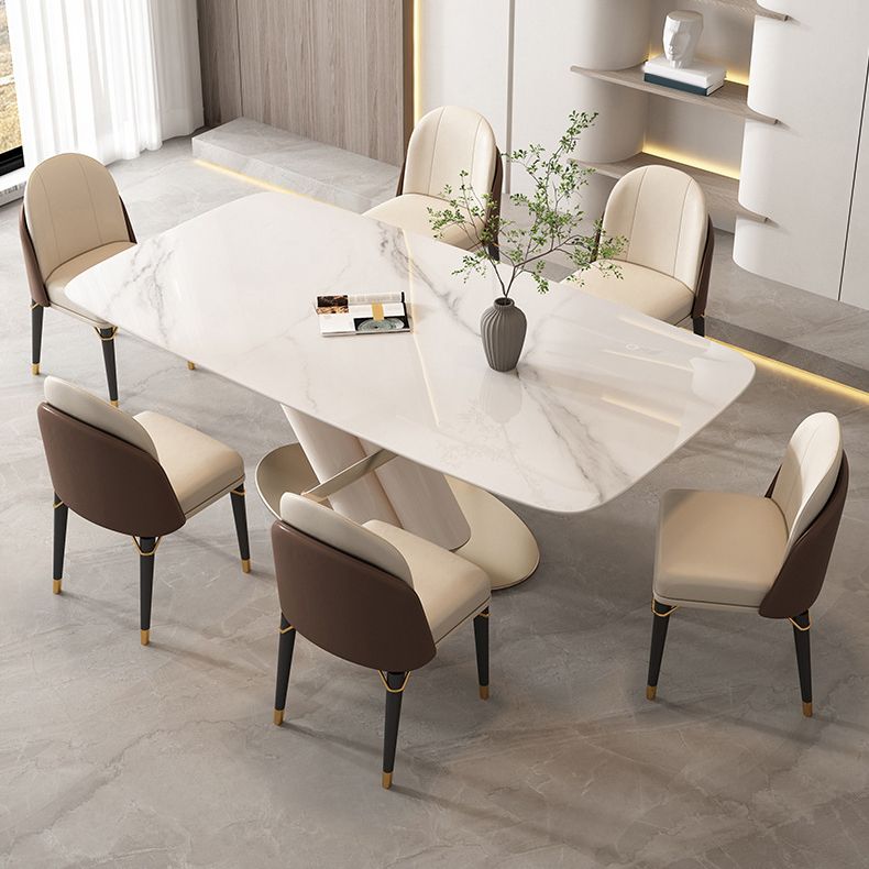 Contemporary Rectangle Sintered Stone Dining Table Set 1/4/5/7 Pieces Dining Set