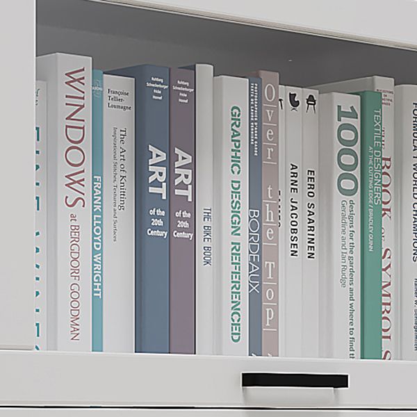 Modern Solid Wood Bookcase, Door Bookshelf for Any Room, 24" L X 12" W