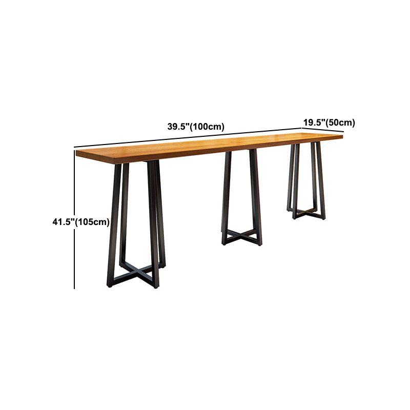 Industrial 1/9 Pieces Bar Table Set Rectangle Pine Wood Counter Table with High Stools