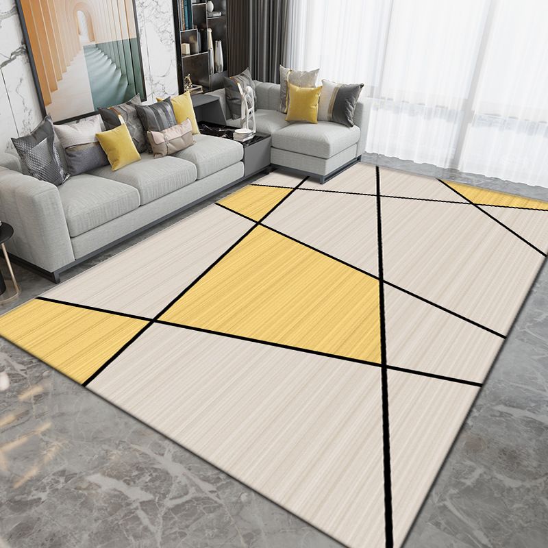Light Grey Modern Rug Polyester Graphic Indoor Rug Washable Rug for Sitting Room