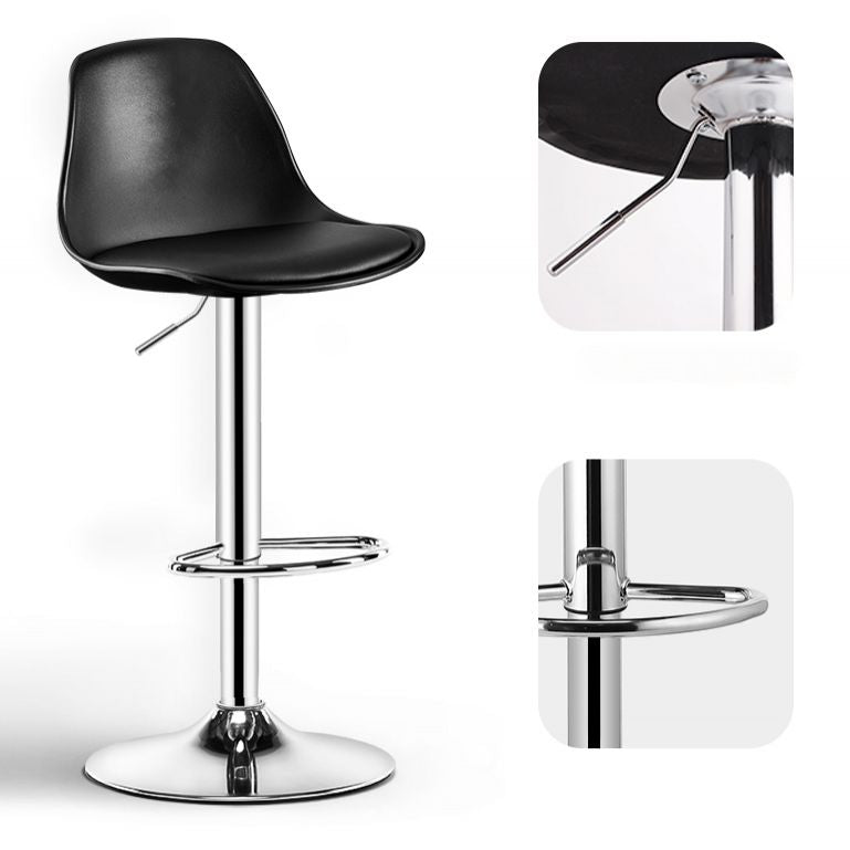 Metal Contemporary Kitchen Dining Room Armless Stool Adjustable Height Barstool