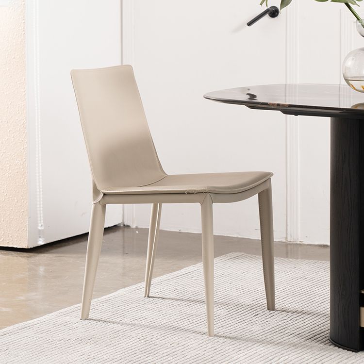 Dining Room Armless Dining Chair Faux Leather Home Parsons Chair