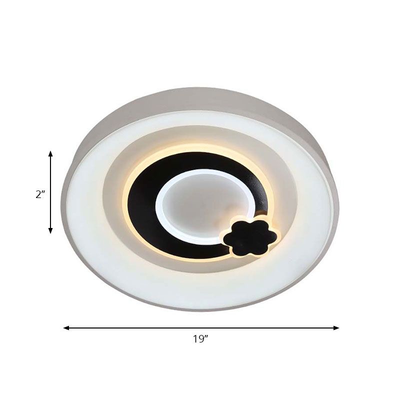 Plafonnier LED circulaire blanc en acrylique, moderne et élégant, pour cuisine et couloir