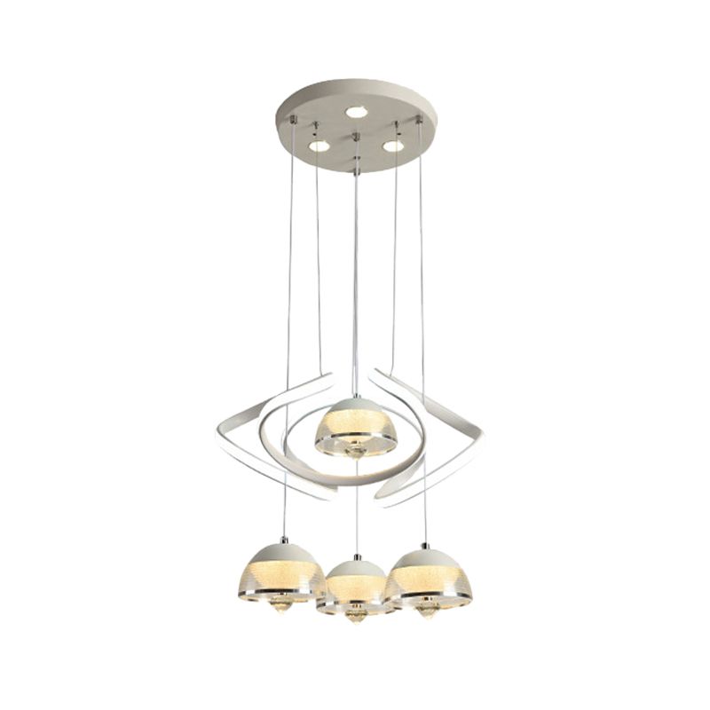 Pendentif en cluster en dôme blanc