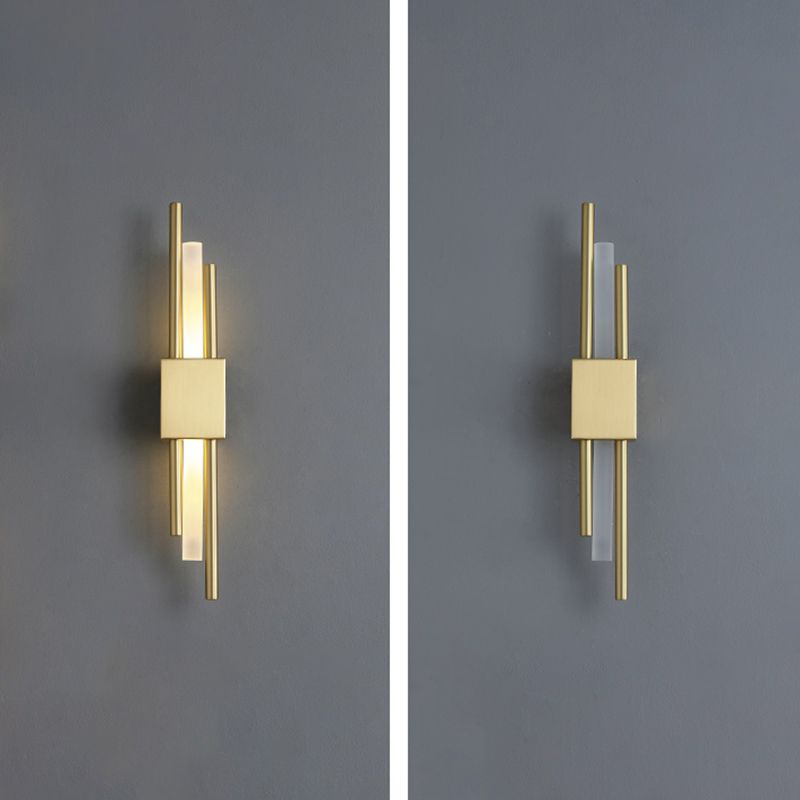 Post-Modern Simple Fashion Style Linear Shade Wall Sconce Metal 1 Light Sconces