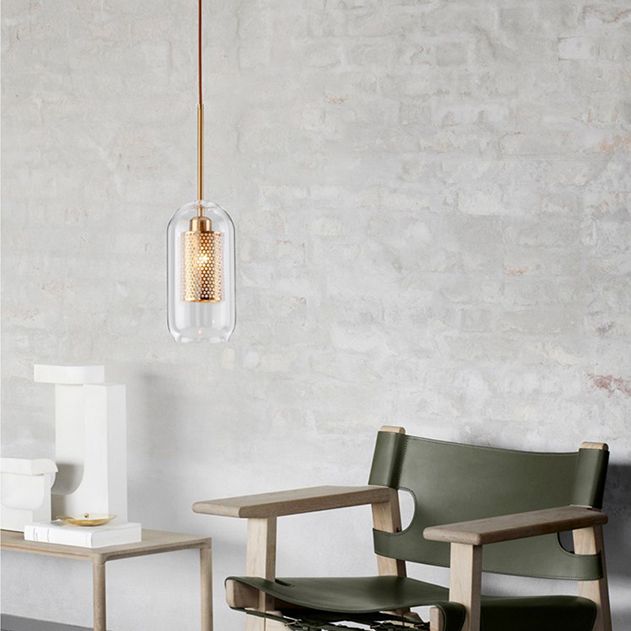 1 Cylindre léger Léger en verre industriel suspension suspendue pour le café