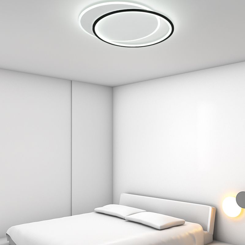 Black Circles Ceiling Light Fixture Minimalist LED Metal Ceiling Flush Mount