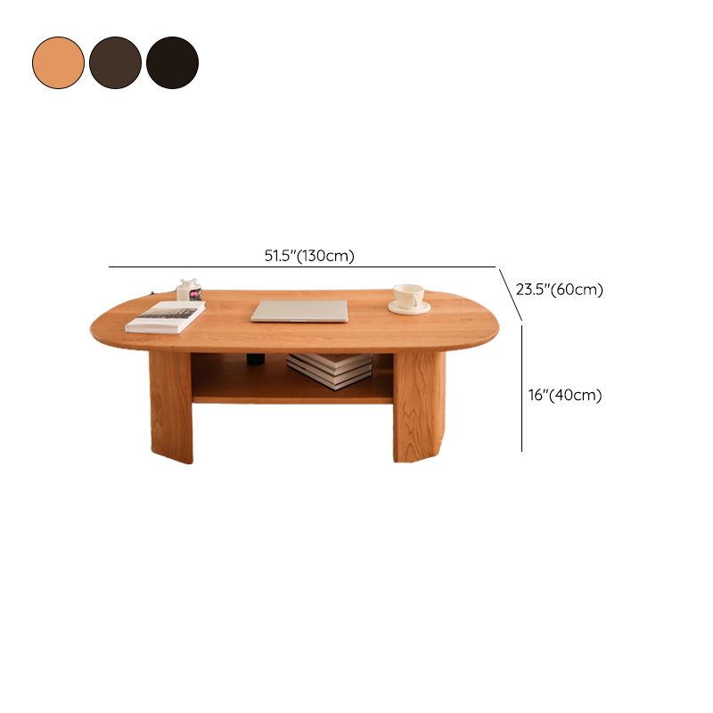23" Wide Contemporary Coffee Table Solid Wood Coffee Cocktail Table with Storage