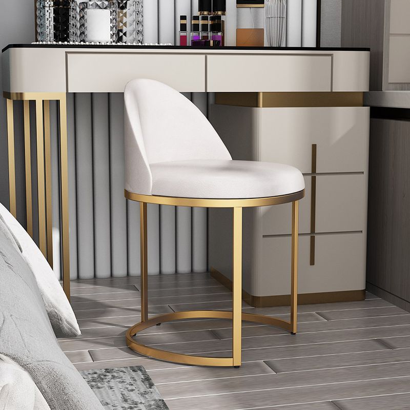 Glam Metal Dining Room Chair Upholstered Armless Dining Chair for Restaurant Use