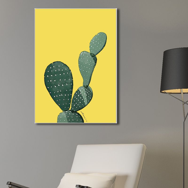 Tropix Plante Cactus Toile Couleur Pastel Texturée Décoration Murale pour Salon