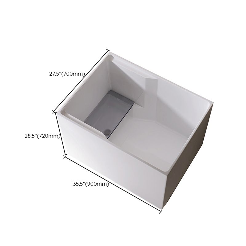 Modern Style Acrylic Soaking Bathtub Rectangle Back to Wall Bathtub