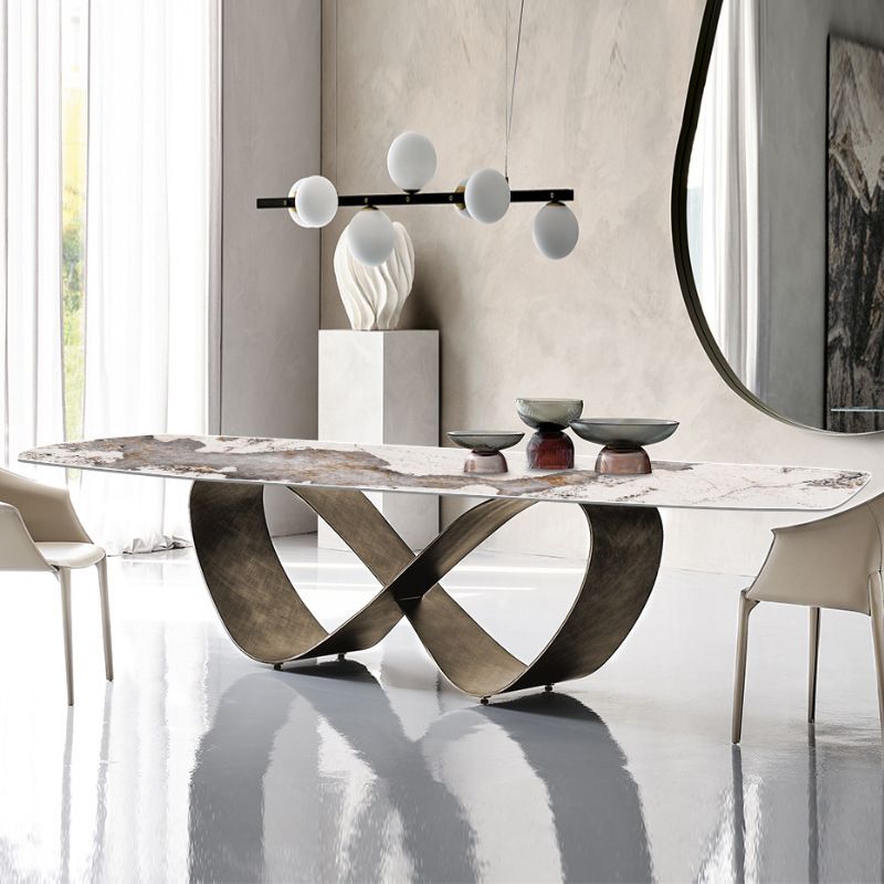 Glam Dining Sintered Stone Table Rectangle Table for Home Use