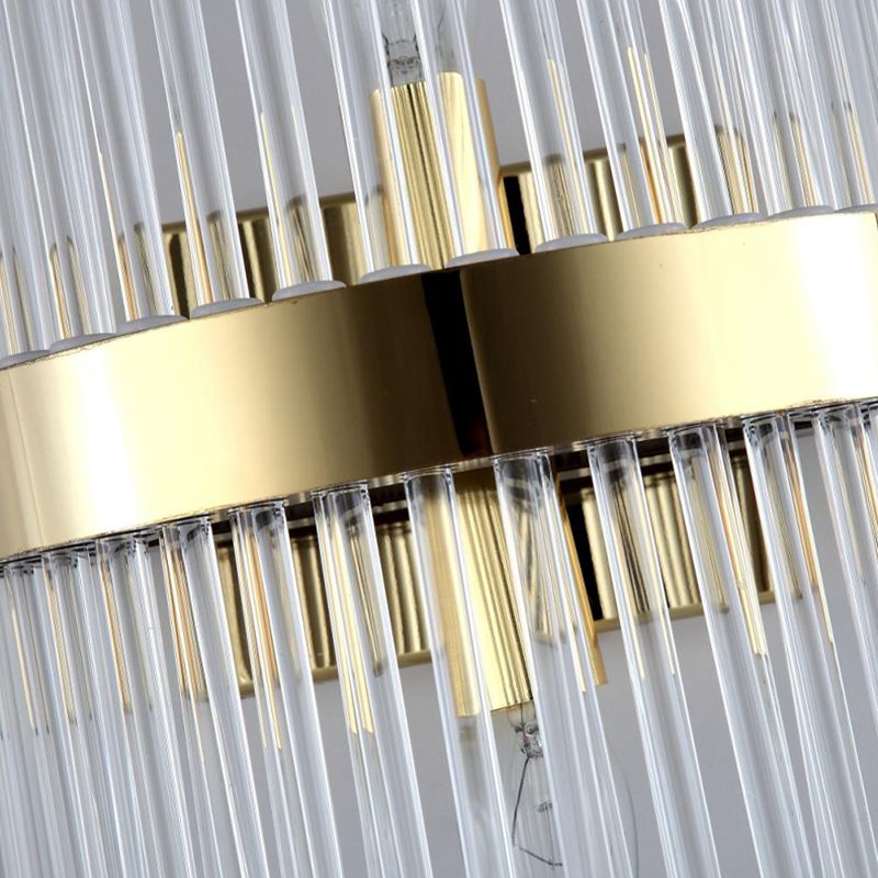 Clear Crystal 3 - Light Wall Mounted Sconce in Black / Gold Modern Wall Light