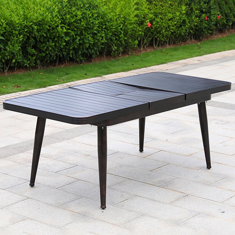 Modern Style Geometric Courtyard Table Aluminum Frame Outdoor Table