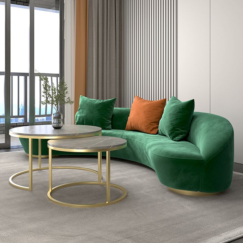 Contemporary Velvet Tuxedo Arm Sofa with Tight Back for Apartment