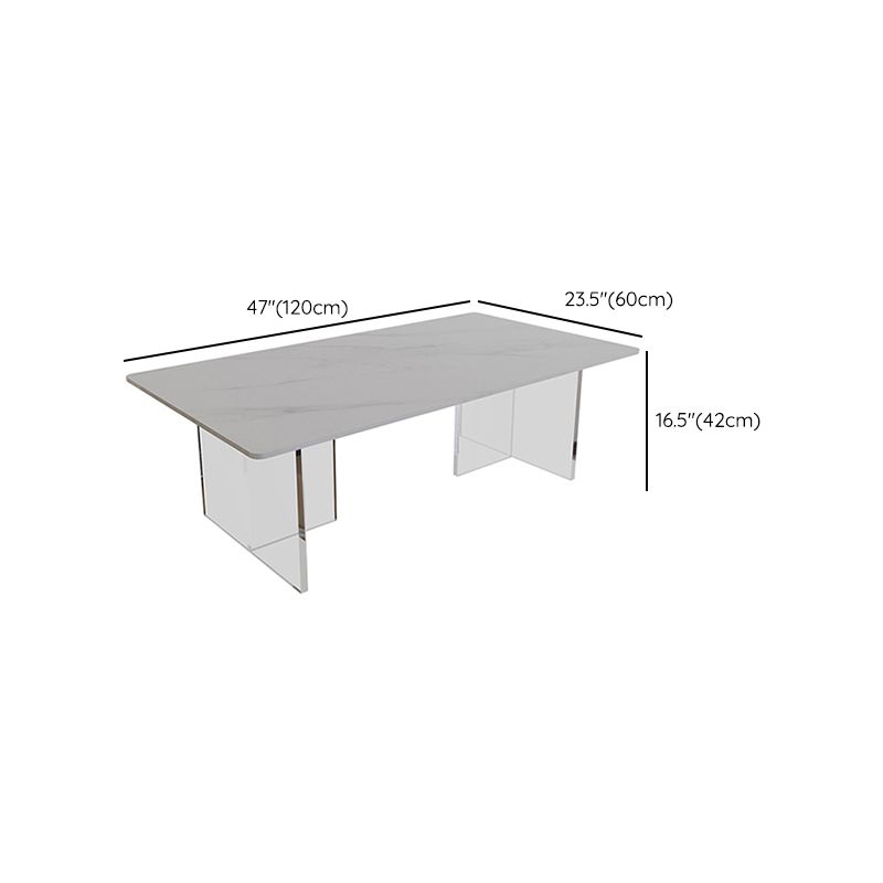 Slate Top Coffee Cocktail Table Sled Rectangle Coffee or End Table