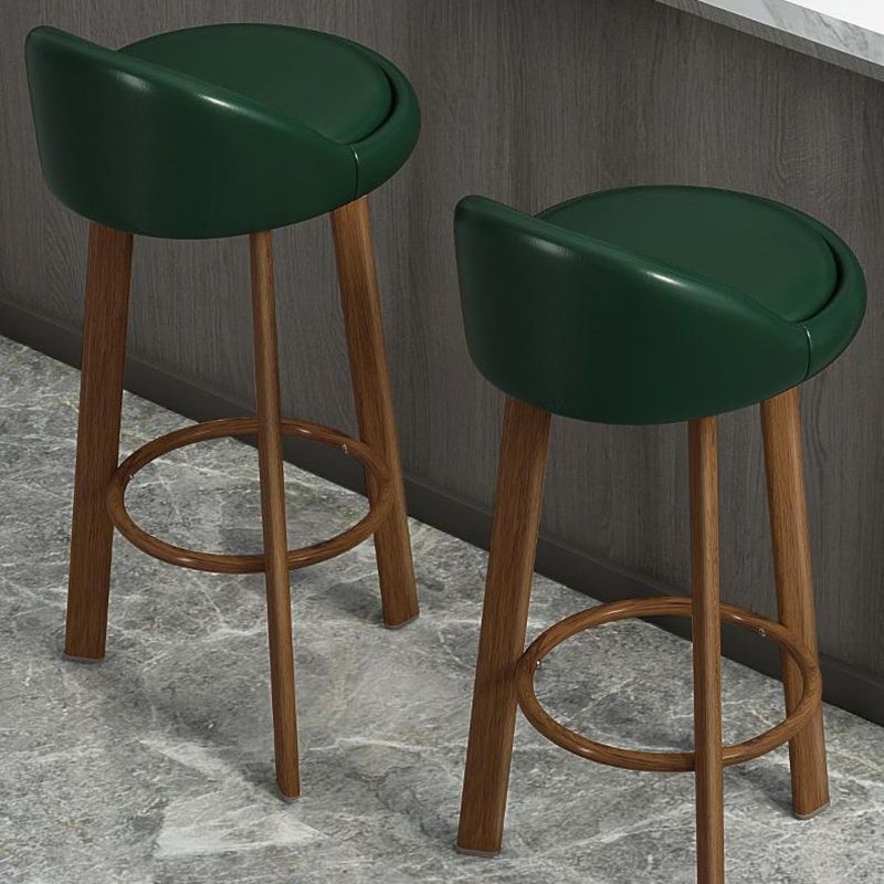 Modern Armless Backrest Counter Stool Steel Cafe Bar Stool with Cushion and Pedal