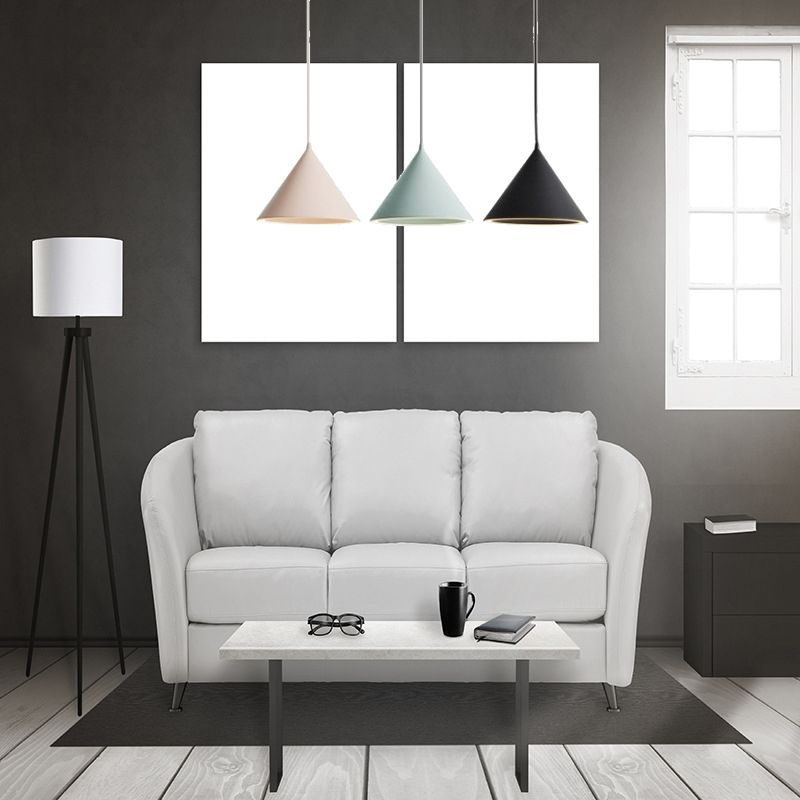 Pendante à cône Lights moderne lampe suspendue en métal 3 pendentif léger en plusieurs couleurs