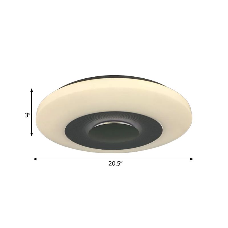 LED Slaapkamer Flush Mount Fixture Modern Wit Flush Licht met Airship Acryl Shade in Warm/Natuurlijk Licht
