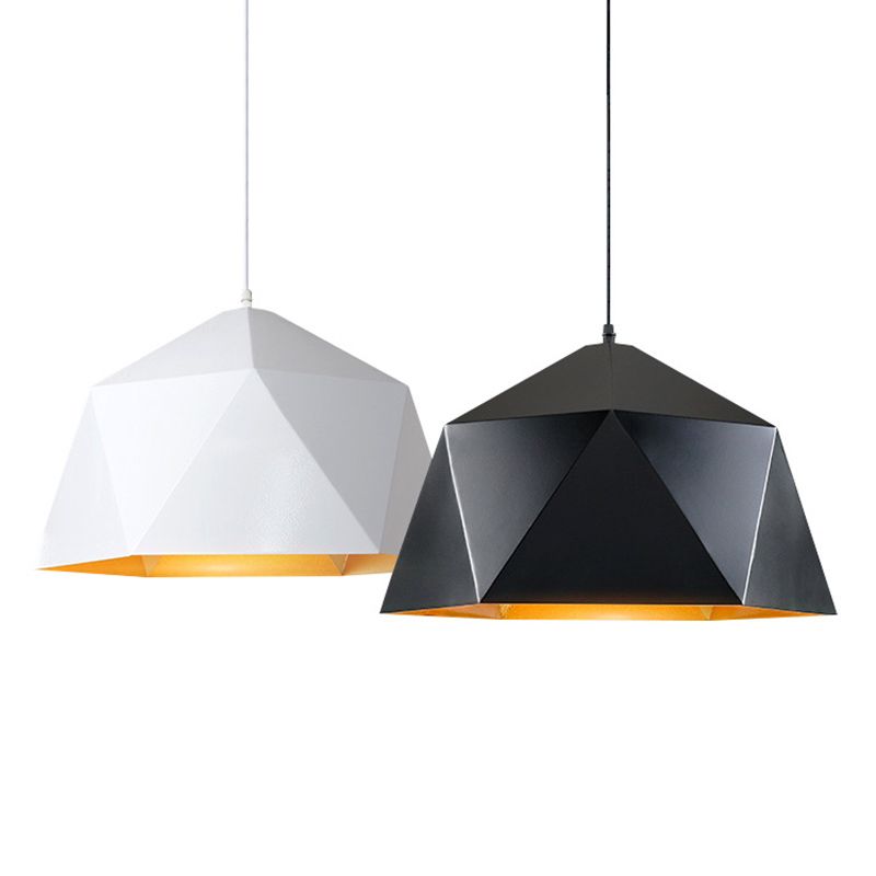 Ombre hexagonale à la baisse du pendentif Simplicité Style Pendre en métal Éclairage de pendentif en métal