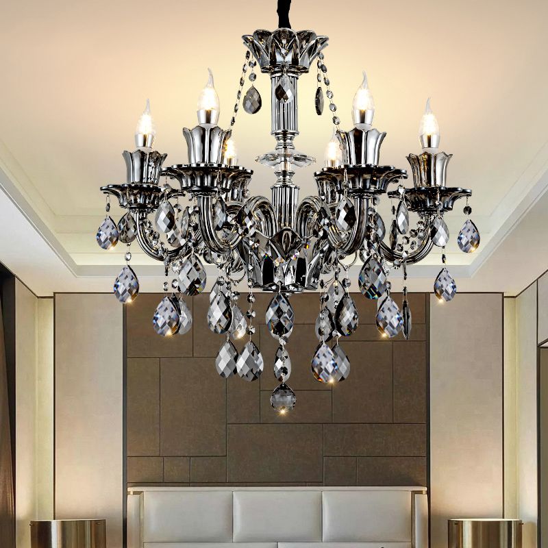 Crystal Candelabra Hanging Light Fixtures Vintage Living Room Hanging Chandelier Light