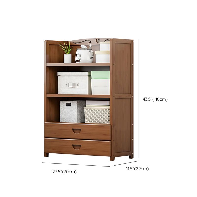 Contemporary Closed Back Bookcase Standard Engineered Wood Bookshelf