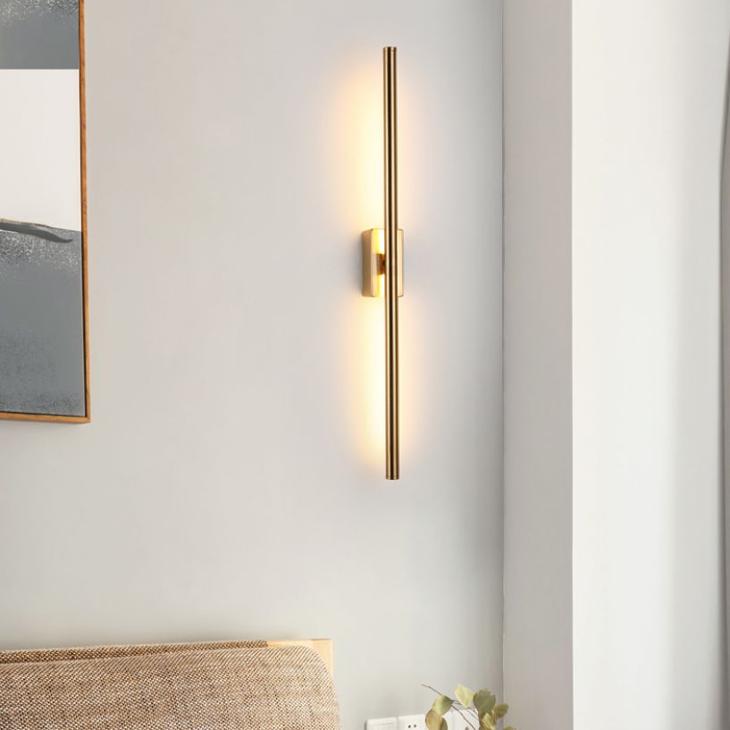 Sconce da parete lineare a 1 luce moderna moderna illuminazione da parete in vetro in stile semplice in nero